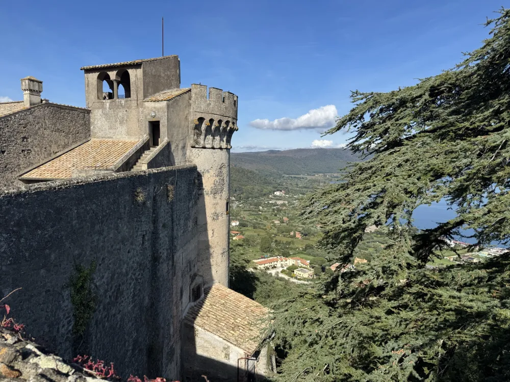 Castello Odescalchi in Bracciano with panoramic view over the valley